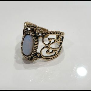Coventry adjustable faux opal ring